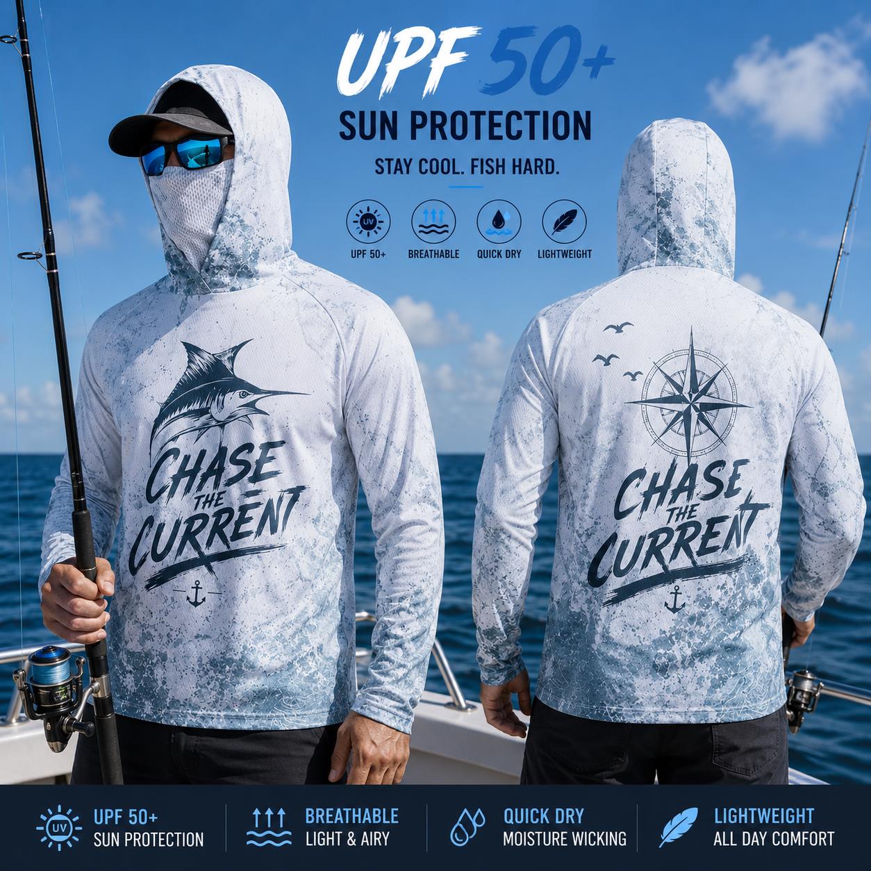 Męska koszulka wędkarska z kap – Fishing Mask Sun Protection recenzja i cena