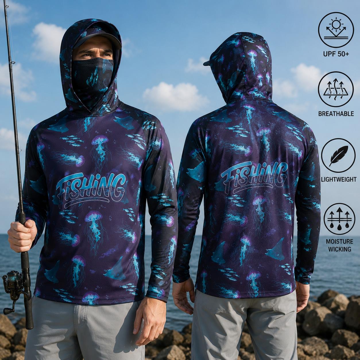 Koszulka wędkarska z kapturem  – Fishing Mask Sun Protection recenzja i cena